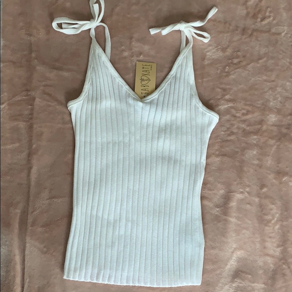 NWT Mixology ribbed tie up tank